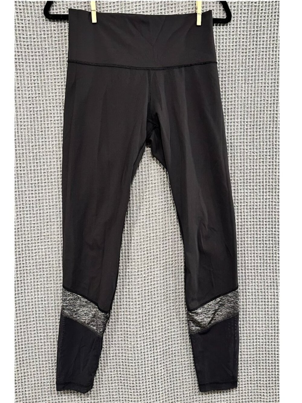 Lululemon If You’re Lucky Pant Full-On Luxtreme Black Mesh Stripe 8 EUC HTF